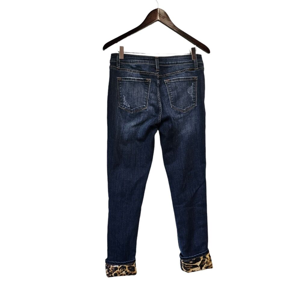 KANCAN Jeans Leopard Patches Skinny 11/29 KC8191LD Animal Print - Picture 2 of 2